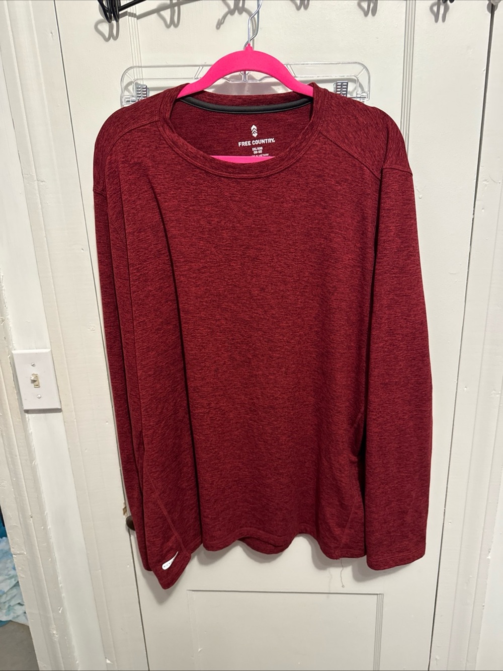 Free Country Maroon Heather Performance Crewneck